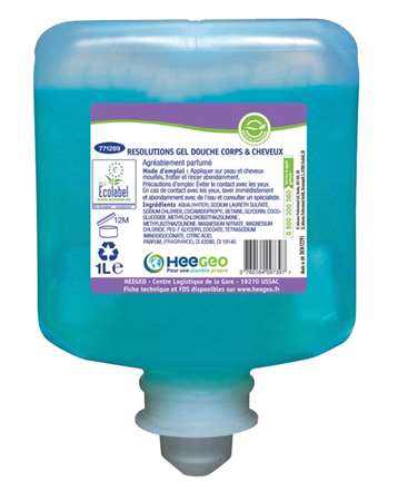 Image de RESOLUTIONS GEL DOUCHE CORPS & CHEVEUX 6 X 1L ECOLABEL (IO)