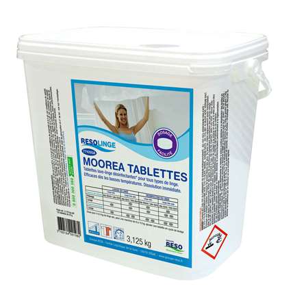 Image de MOOREA TABLETTES LAVE LINGE DESINF SEAU DE 125 TAB