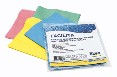 Image de FACILITA BLEUE LAVETTE MICROFIBRE NON TISSEE PACK DE 5