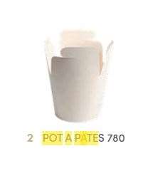 Image de POTS A PATES CARTON BLANC 780 ML - SACHET DE 50