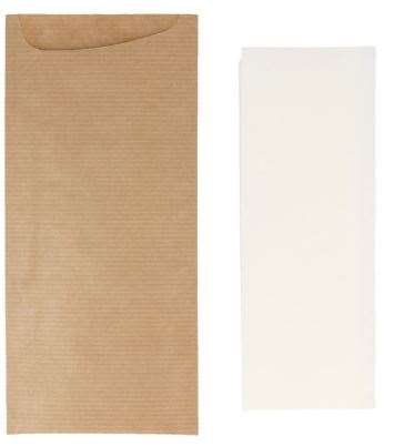 Image de SACHETS COUVERTS NATURAL AVEC SDT AIRLAID BLC - CARTON 250
