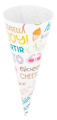 Image de CÔNES GLACES 'PAROLE' Ø 4,1x10,4 CM BLANC PAPIER pack 3000