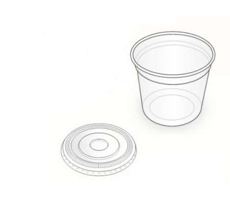 Image de POT A DESSERT AVEC COUVERCLE PLAT 200CC - CARTON DE 500