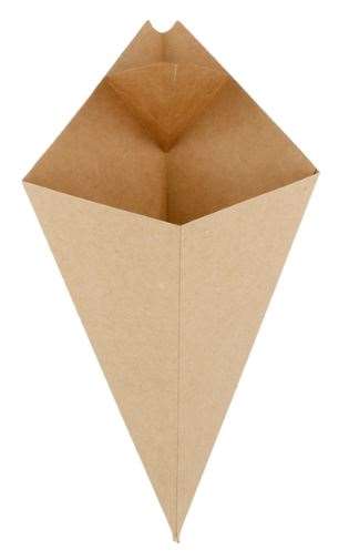 Image de CORNETS FRITES LANGUETTE 250GR 16X27CM KRAFT PACK DE 1200