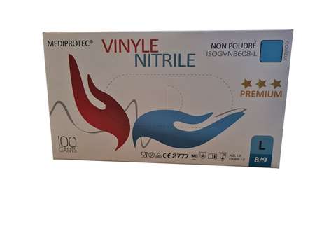 Image de GANT VITRILE SMALL BLEU NON POUDRE BOITE DE 100