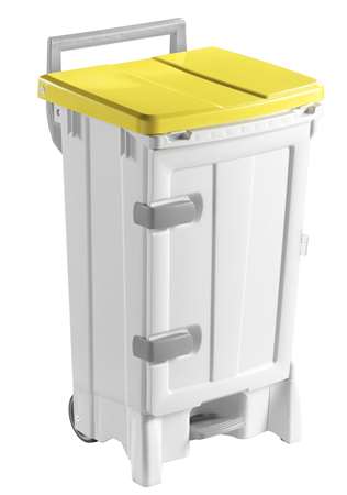 Image de POUBELLE 90L POLARIS DELUX A PEDALE COUV JAUNE/0703093/CJ