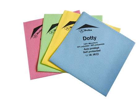 Image de LAVETTE DOTTY MICROFIBRE NON TISSEE 40X40 JAUNE PACK DE 5
