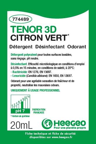 Image de TENOR 3D CITRON VERT DOSES 250x20ML