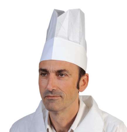 Image de TOQUE PAPIER 23CM BLANCHE CHEF PACK DE 10/0513833/155.16